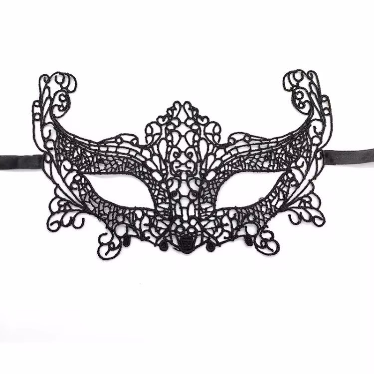 Elegant Black Satin Ribbon Eye Masks For A Dreamy Nights Games