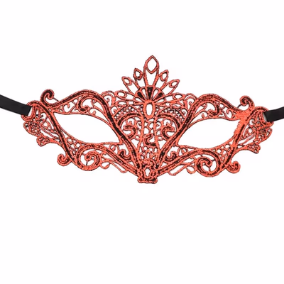 Satin Ribbon Tied Adult Polyester Hot Stamping Colored Cosplay Masks For Cosplay Parties