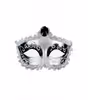 Silver Color Rigid Plastic Mask With Satin Ribbon For Festival Party Decoration