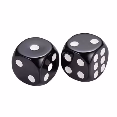 12mm Low Cost Black With White Dots Acrylic Dices Board Game Dices Accessories With Good Quality