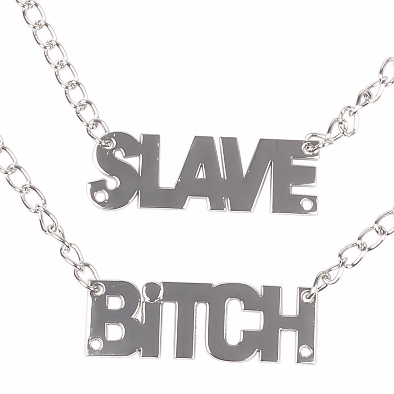 Iron chain nipple clamp torture device letter nipple clamp female toy stage performance prop silver clamp adult sex toys