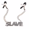 Iron chain nipple clamp torture device letter nipple clamp female toy stage performance prop silver clamp adult sex toys