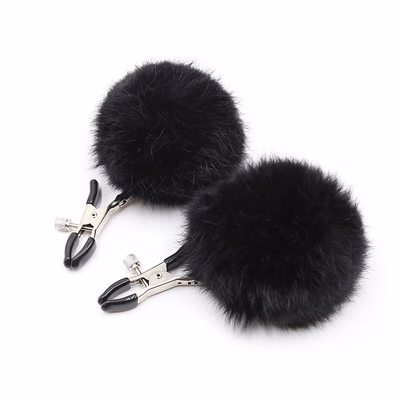 Adult sex toys, SM play toys, rabbit fur fox fur ball nipple clamps