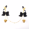 SM sex toys, bow-shaped nipple clamps, chest chain with bell nipple clamps