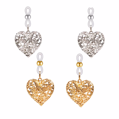 heart-shaped nipple clamps, SM nipple clamps, nipple-free holeless nipple ring, nipple clamp, butt clamping