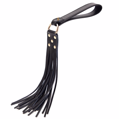 SM Play genuine leather whip training Black