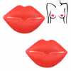 Reusable lip-shaped silicone nipple cover for women - color Red