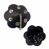 Reusable washable sticky flower nipple cover with chain - color Black