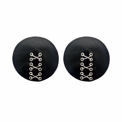 Reusable washable Belt-style PU nipple cover - color Black