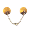 Round gold-plated acrylic nipple cover with chain