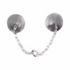 Round gray-plated acrylic nipple cover with chain