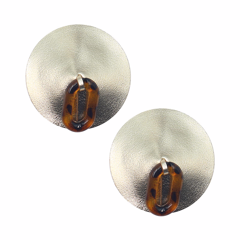 Round light-gold-plated acrylic nipple cover - square-shaped parts