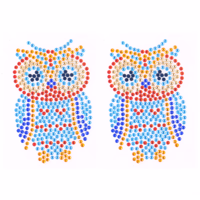 Colorful disposable diamond decorated sticker - Owl pattern