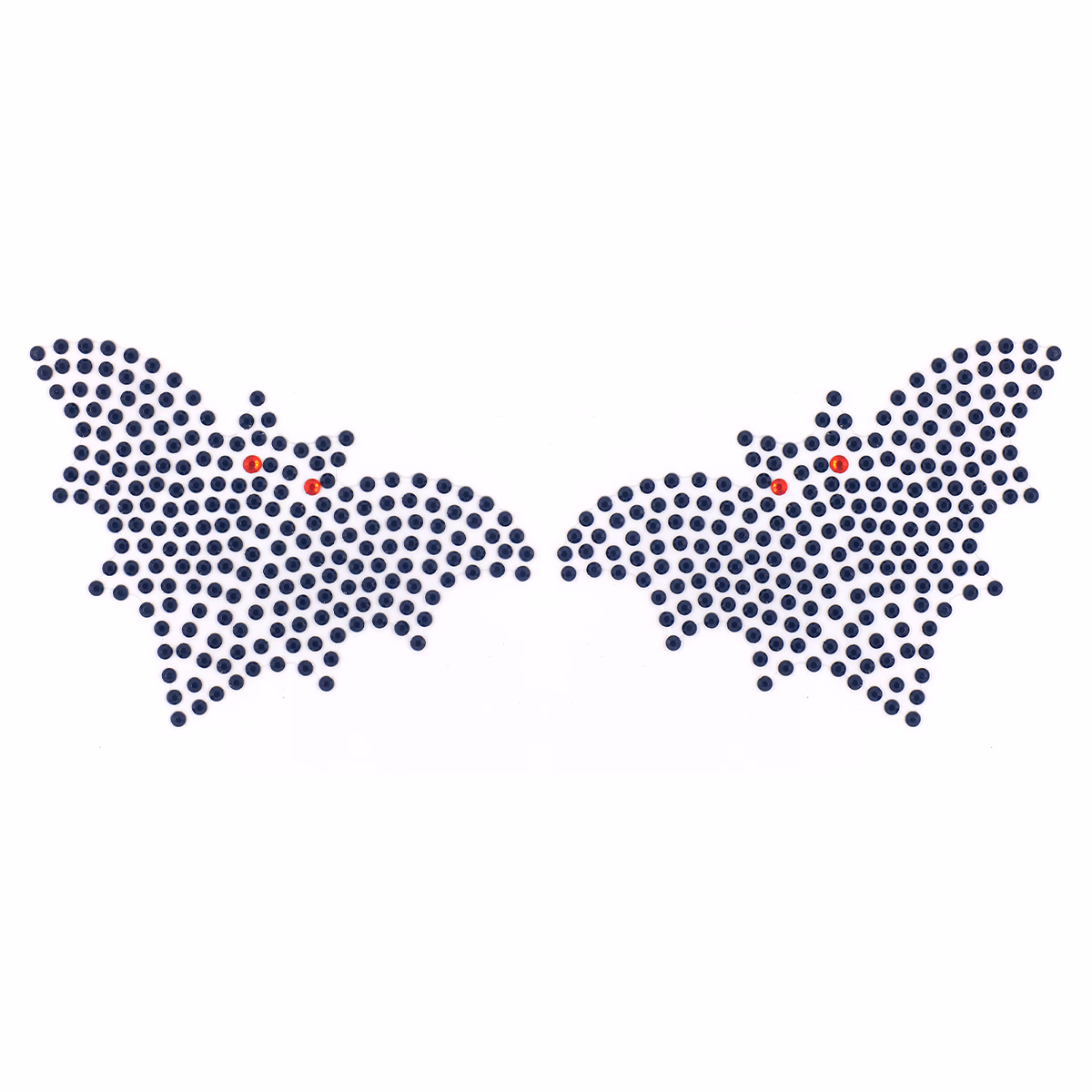 Black disposable diamond decorated sticker - Bat pattern