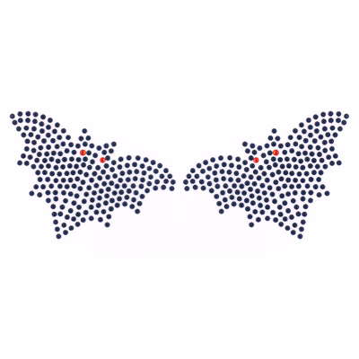 Black disposable diamond decorated sticker - Bat pattern
