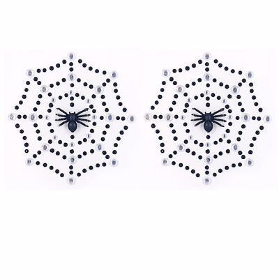 Black disposable diamond decorated sticker - Spider pattern