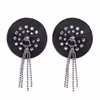 Round PU leather nipple covers with acrylic metal chains