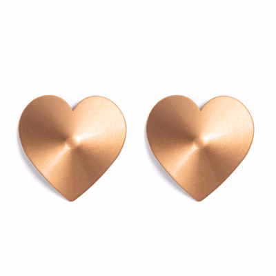 Reusable Heart-shaped Zine-alloy nipple covers - color Gold