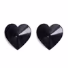 Reusable Heart-shaped Zine-alloy nipple covers - color Black
