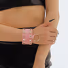Punk Style PU Leather Wrist Band With Rivet, Pink