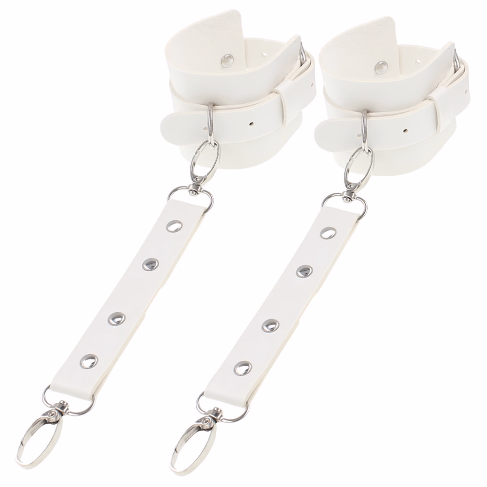 Punk Style PU Leather Wrist Cuffs, White