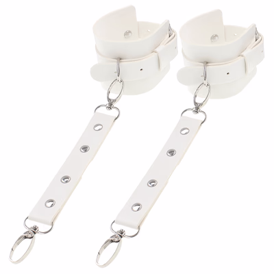 Punk Style PU Leather Wrist Cuffs, White