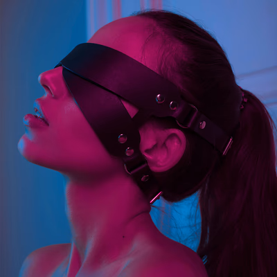 PU Leather Cross Strap Blindfold