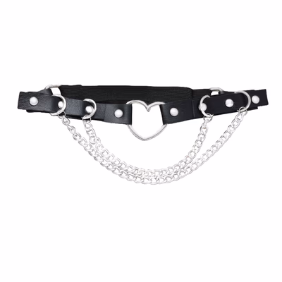 ​Punk Fetish PU Leather Leg Wraps With Chains - Adjustable & Edgy​