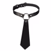 ​Tie-Style Leather BDSM Collar - For Fetish & Fashion​, Black