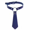​Tie-Style Leather BDSM Collar - For Fetish & Fashion​, Blue
