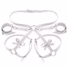 Fashion Leather Bondage Set: Belt, Thigh Band & Wrist Cuff, White