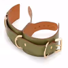 Connected Leather Cuffs for Bondage & Restraint - Wrist & Ankle Set