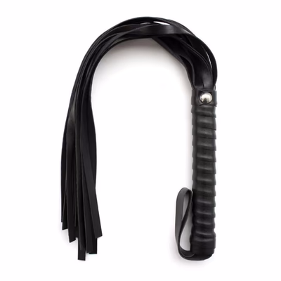 Fringe Flogger Spanking Whip - for BDSM & Adult Play, Black