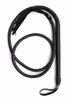 Professional BDSM Long Tail Whip in Leather, Black