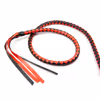 Professional BDSM Long Tail Whip in Leather, Red/Black