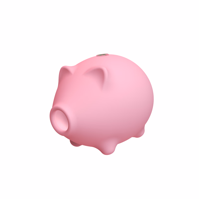 Soft Touch Clitoral Sucker Vibrator Nipple Massager Pig Shape Sex Toy, Yellow