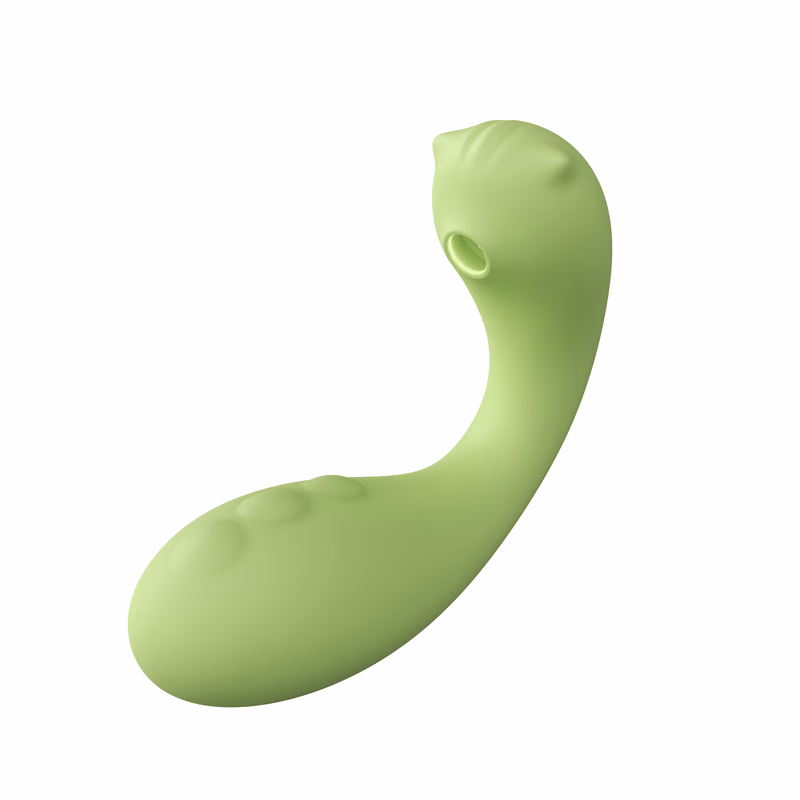 Wellness Device Waterproof Silicone Suction Vibrator, Green