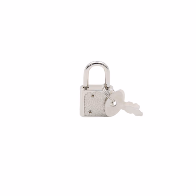 Opening type silver small lock key - 1 lock 2 keys