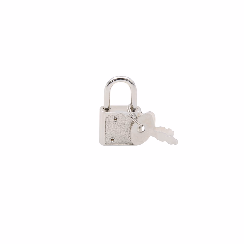 Opening type silver small lock key - 1 lock 2 keys