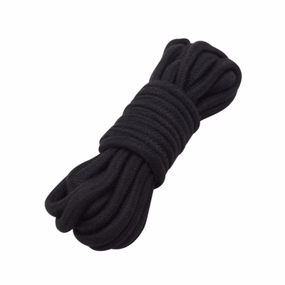 Binding cotton rope, black - 5 meters