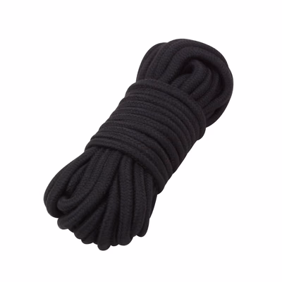 Binding cotton rope, black - 10 meters