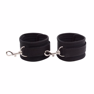 Black leg irons, SM bondage props