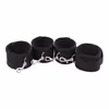 Handcuffs and leg irons, SM bondage props, black - four-piece set