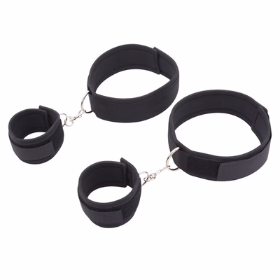 Handcuffs, leg restraints, black