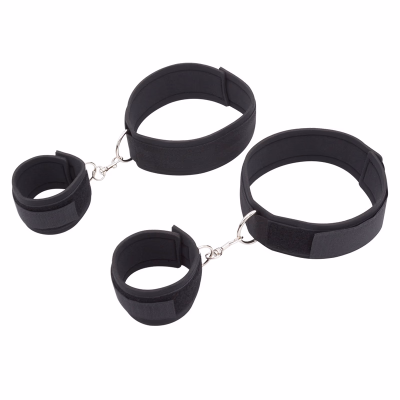 Handcuffs, leg restraints, black