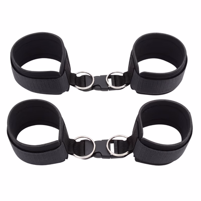 Handcuffs and leg irons set, black