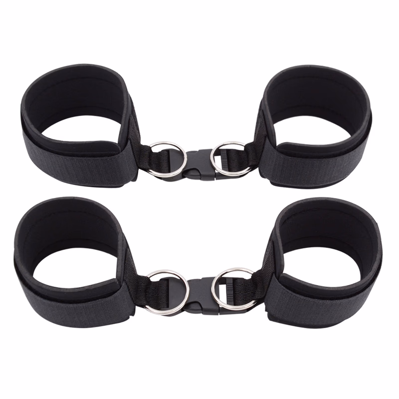 Handcuffs and leg irons set, black