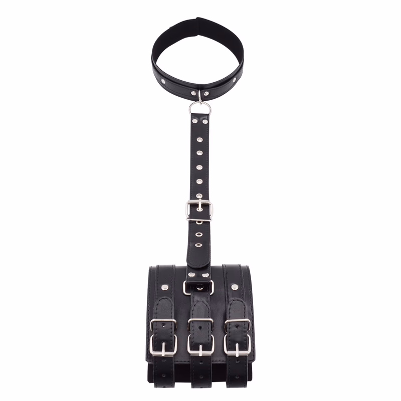 SM bondage props - handcuffs, black