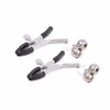Double bell nipple clamps, clitoral clamps, black