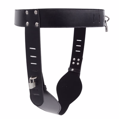Female chastity belt (with 2 locks), black